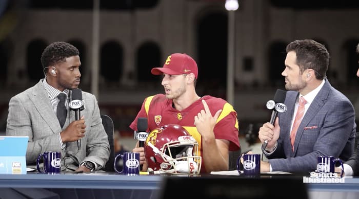 Left to Right: Former USC RB Reggie Bush, USC QB Matt Fink, Former USC QB Matt Leinart